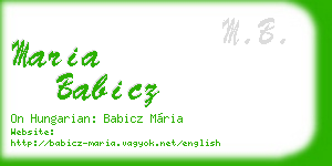 maria babicz business card